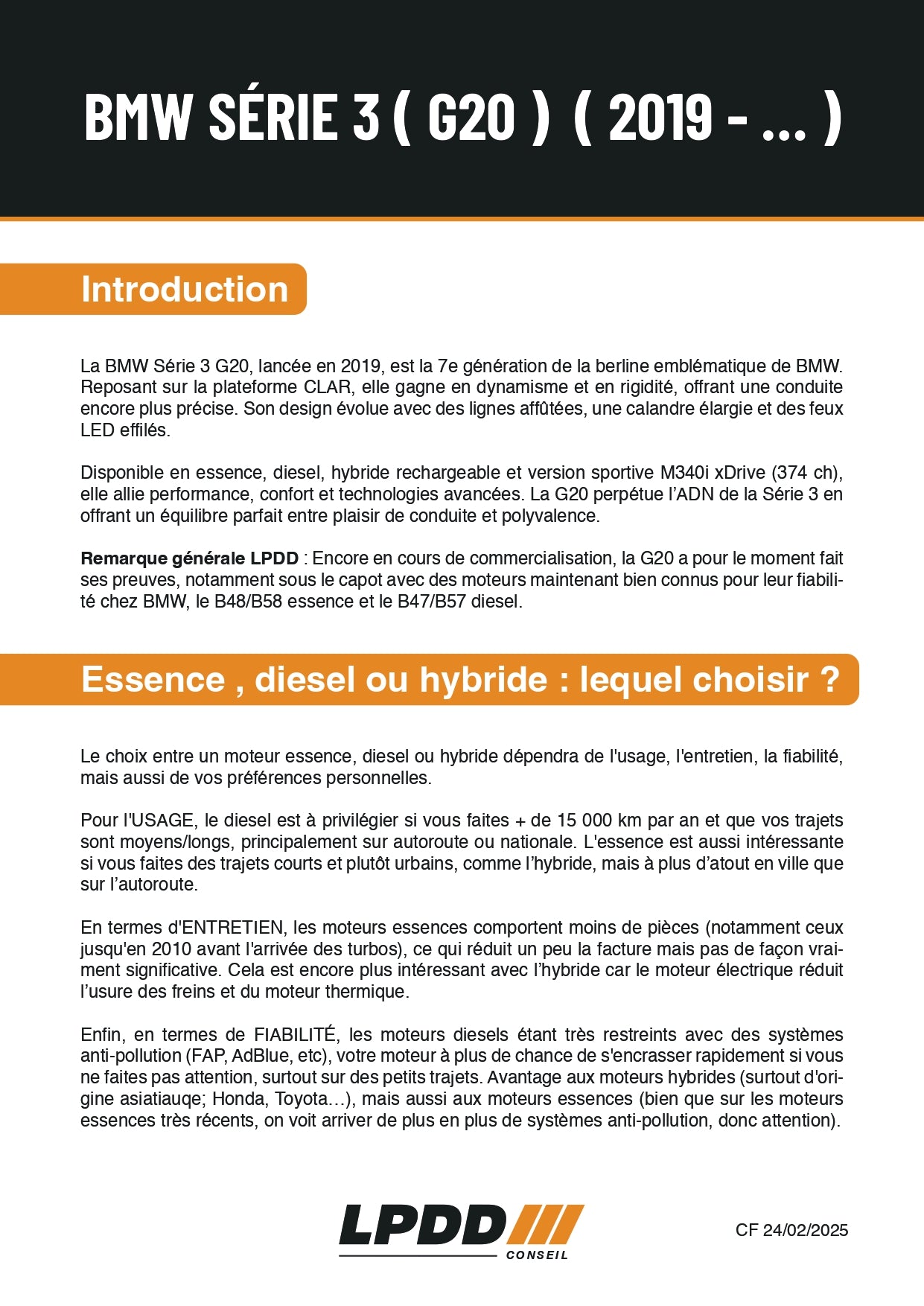 BMW SÉRIE 3 (G20) (2019 - …)