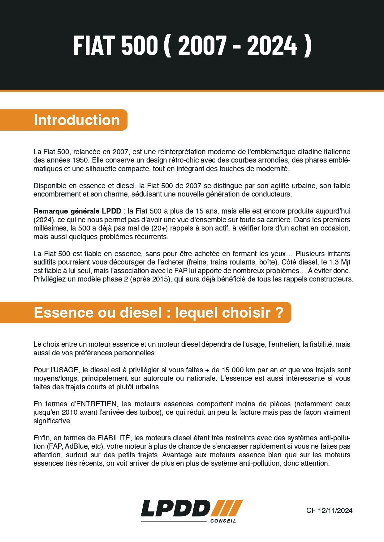 FIAT 500 (2007 - 2024)